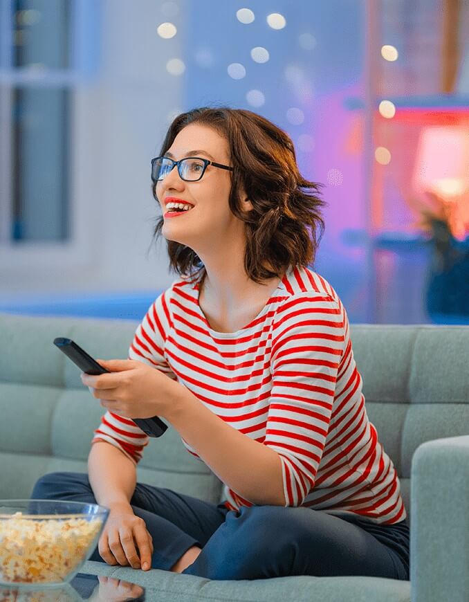 Woman Watching TV - Ads Measurement